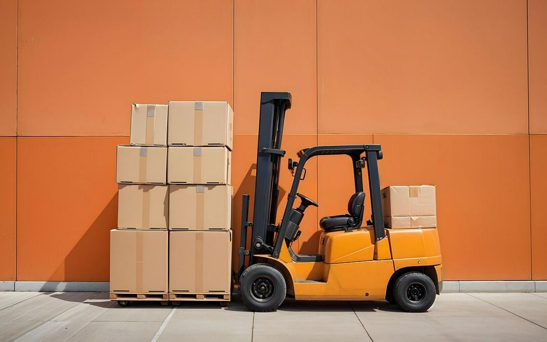 Forklift truck planning ffor moving freight as you see what goes on behind the scenes when hsipping freight.